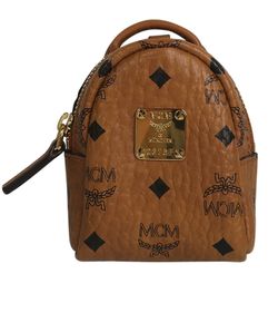 MCM Backpack Charm, Canvas, Brown, 0276F, B, DB, 3*